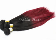Extensiones rojo oscuro del cabello humano, extensiones reales rectas sedosas de Ombre del pelo