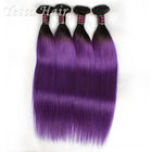 Extensiones púrpuras del pelo de Remy del ruso, armadura sedosa natural del pelo recto con suavidad